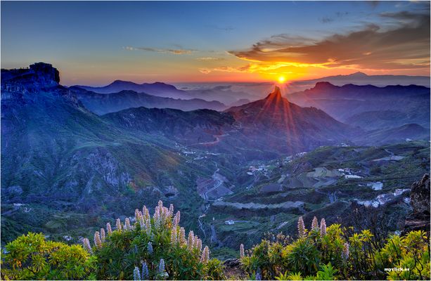 ATARDECER (SOLSTICIO DE INVIERNO) DESDE DEGOLLADA DE BECERRA GRAN CANARIA
