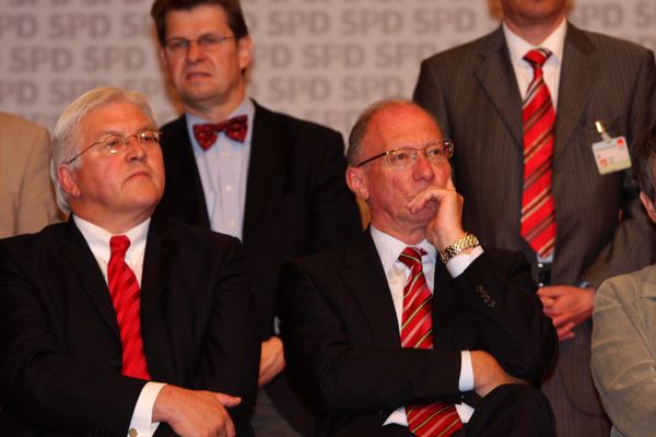Außenminister Frank-Walter Steinmaier (SPD) und der bayerische Fraktionschef Franz Maget (SPD)
