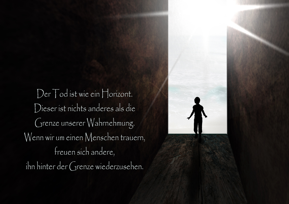der Tod ist wie ein Horizont Foto & Bild trauerkarten, trauer, karten