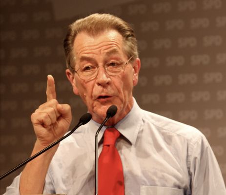 Franz Müntefering (SPD) bei seinem Wahlkampfauftritt in München 3.9.08 Hofbräukeller