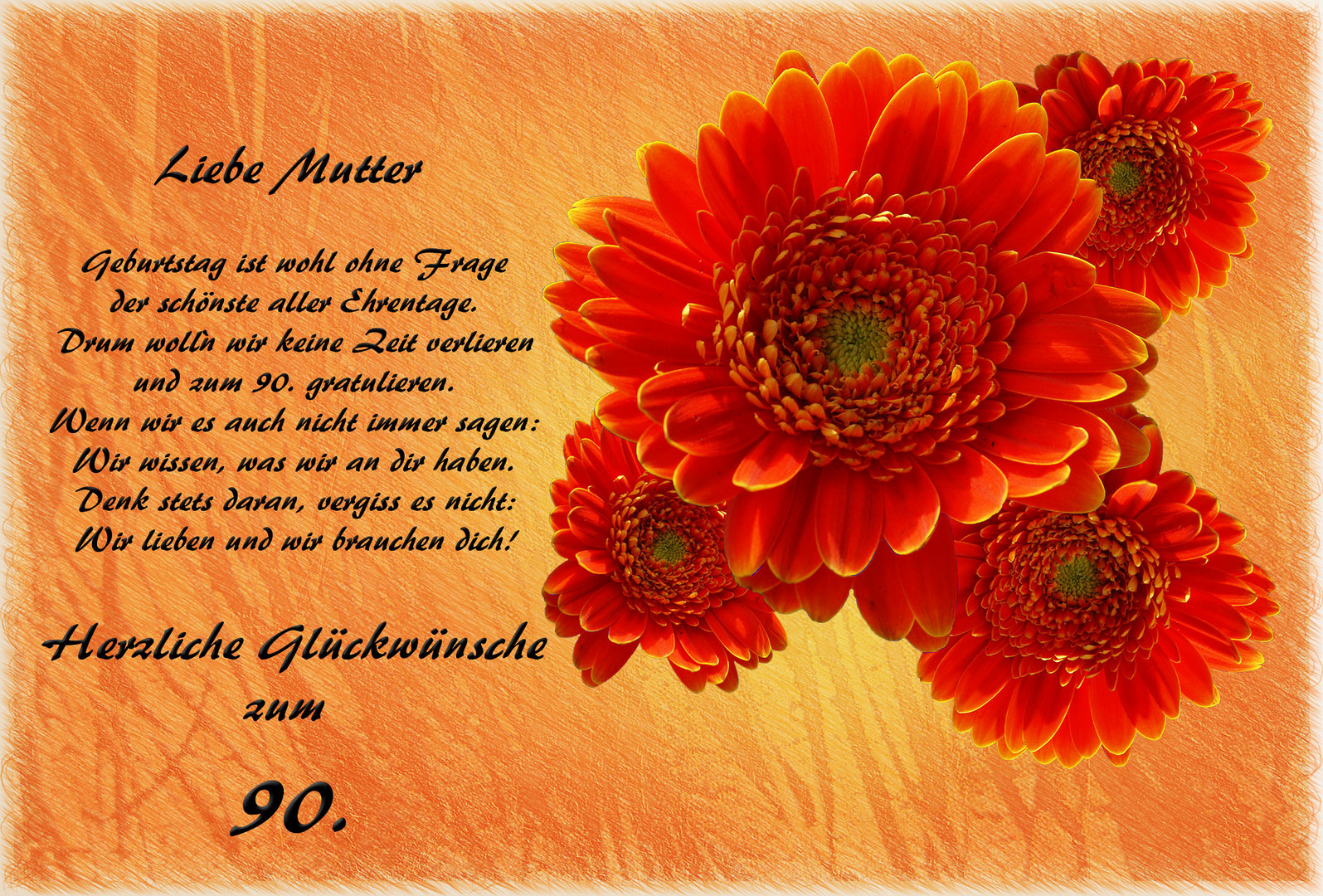 Für meine liebe Mutter zum 90. Geburtstag Foto & Bild gratulation und