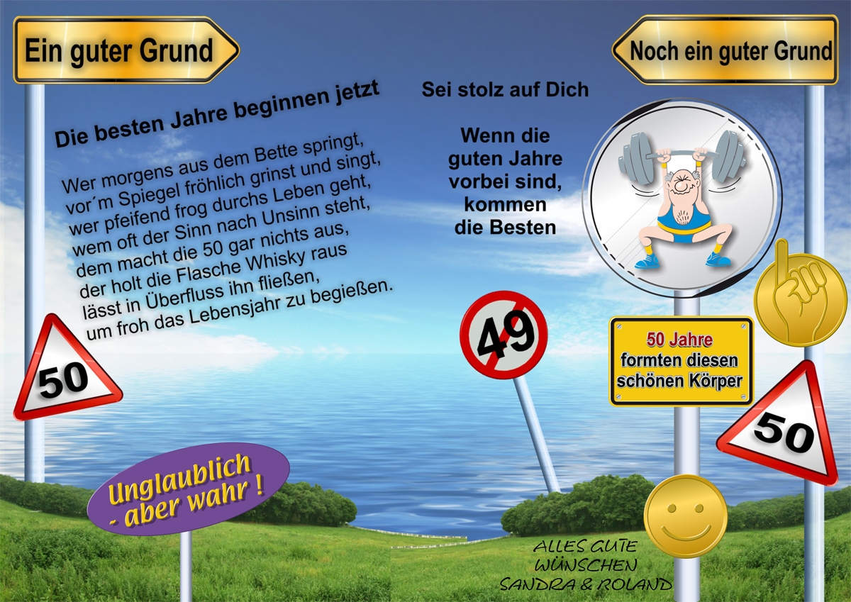 Geburtstagskarte 50 Zum Ausdrucken 50. Geburtstag Glückwünsche und