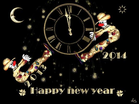 Happy New Year, Glückliches neues Jahr, Gelukkig Nieuwjaar. Bonne Année, Prospero Ano Nova