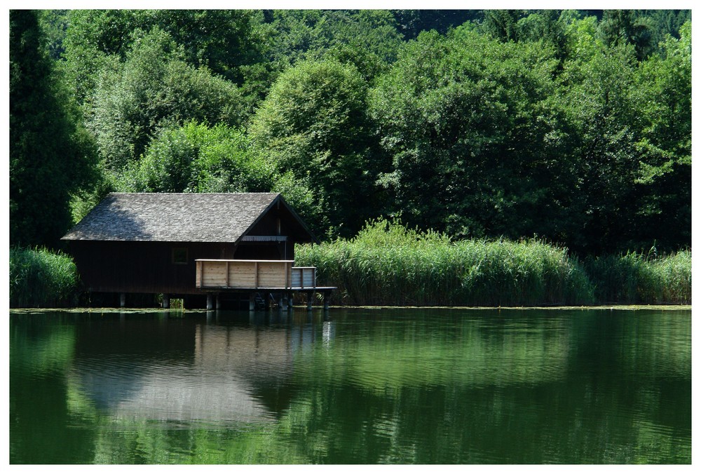 Hütte auf Wasser Foto & Bild landschaft, bach, fluss & see, see