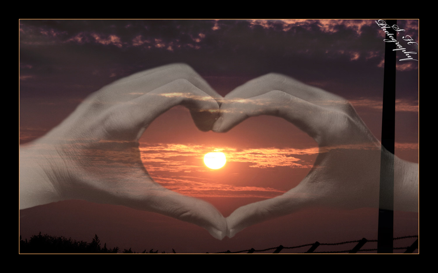 sonne mit herz Foto &amp; Bild fotomontage, landschaften, digiart Bilder