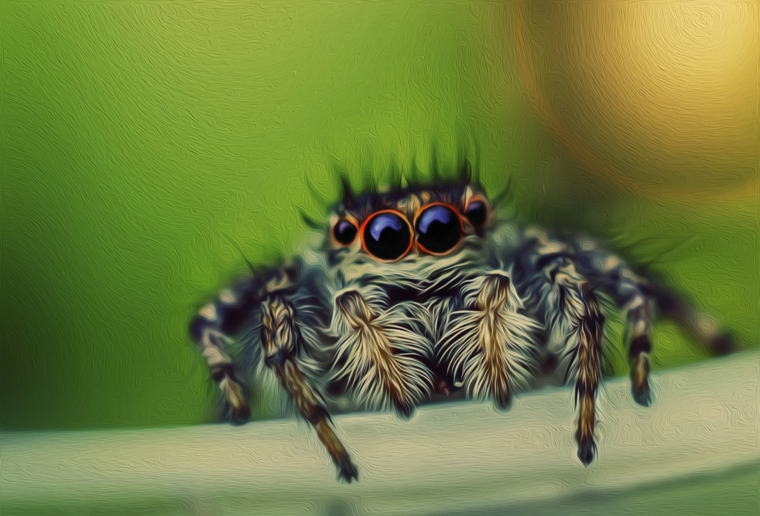 Ich habe gemähtes gras (mit der. Springspinne : Springspinne - Größe etwa 4mm Foto & Bild | tiere ...