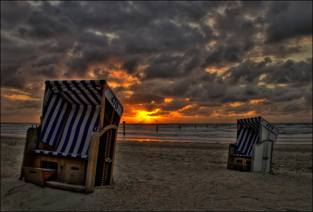 Strandkorb Sonnenuntergang sdatec.com