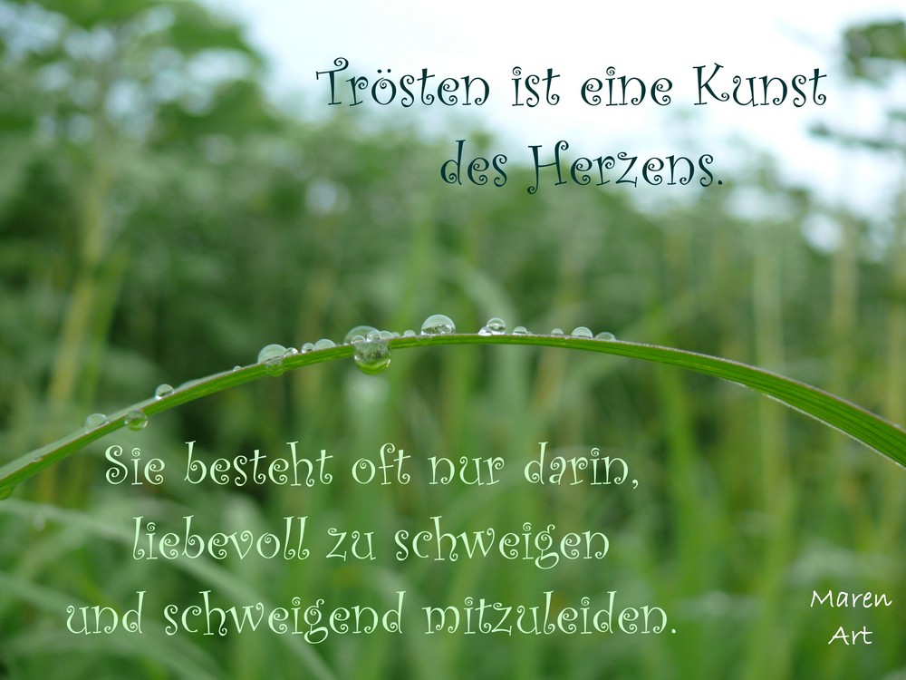 Trösten ist eine Kunst des Herzens Foto & Bild karten und kalender
