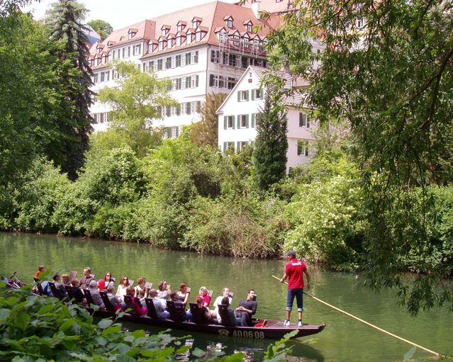 Tübingen, Stocherkahn vor der Altstadtkulisse Foto & Bild deutschland
