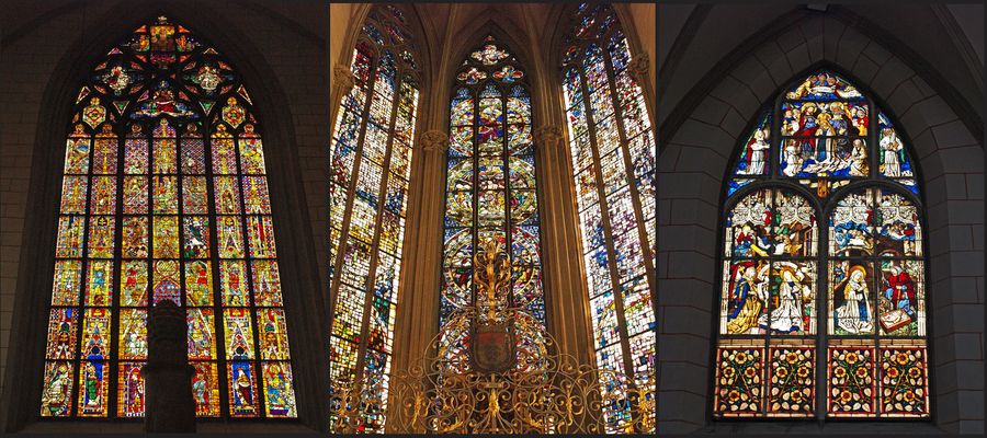 Vitraux gothiques dans la Cathédrale d’Augsburg -- Gotische Kirchenfenster in dem Augsburger Dom
