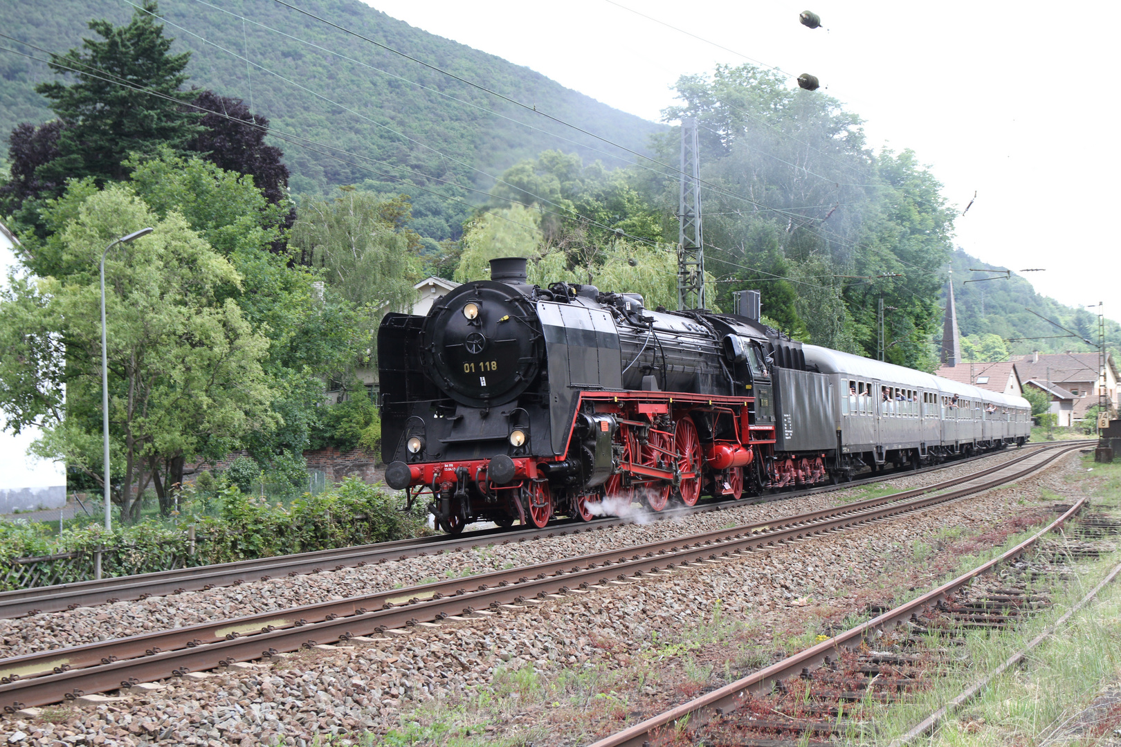 01 118 beim Plandampf Pfalz 2014 kurz hinter Neustadt (Weinstraße ).