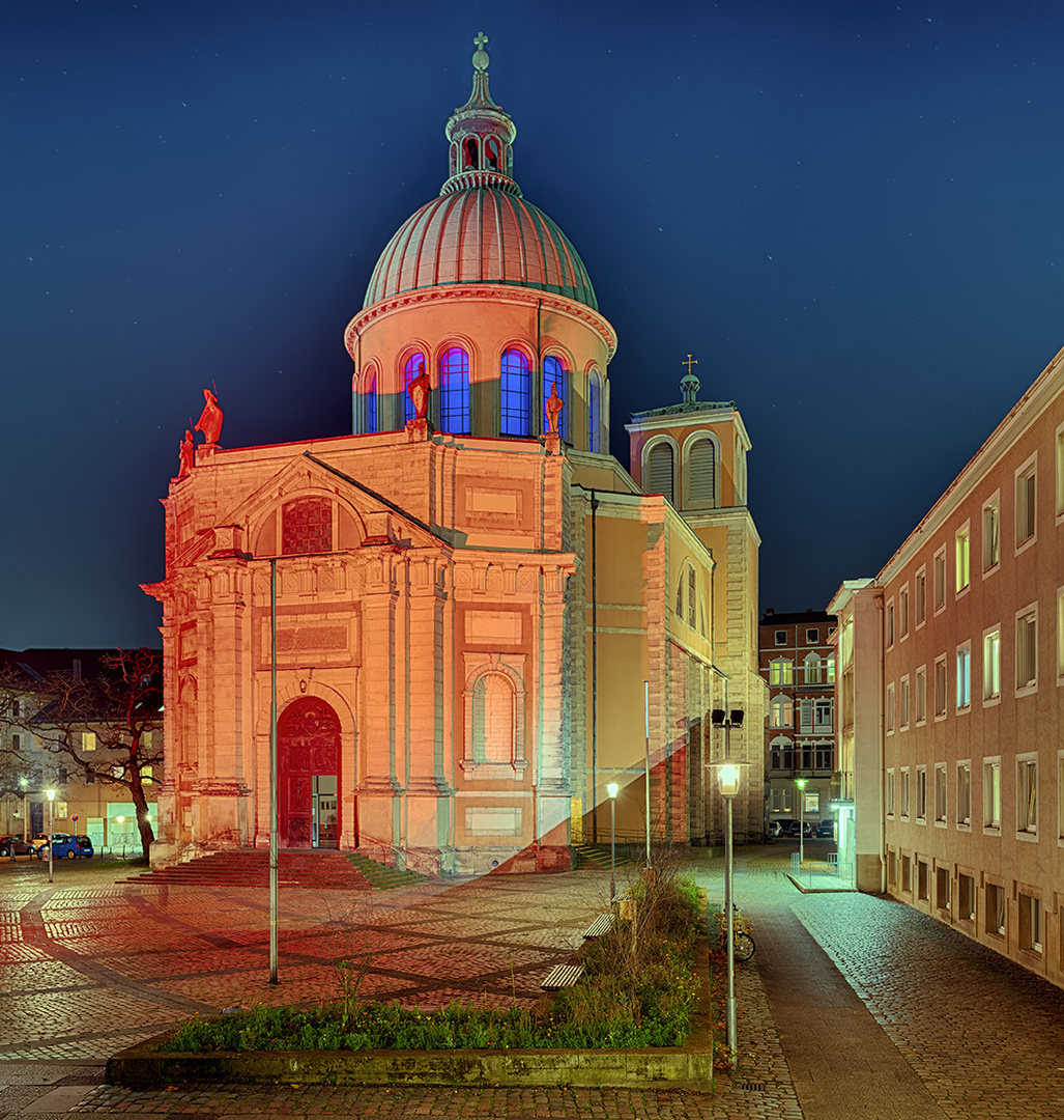 0191T-0197T Basilika St Clemens Hannover beleuchtet