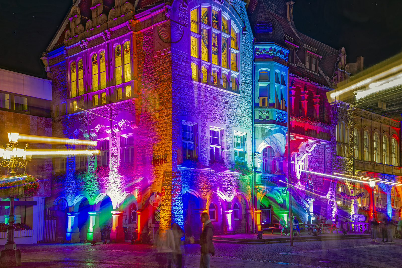 0633SC Rathaus  Bückeburg bunt beleuchtet Lange Nacht der Kultur