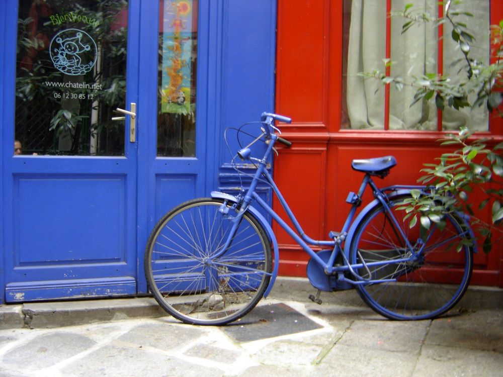 une bicyclette presque patriotique de Lavalley 