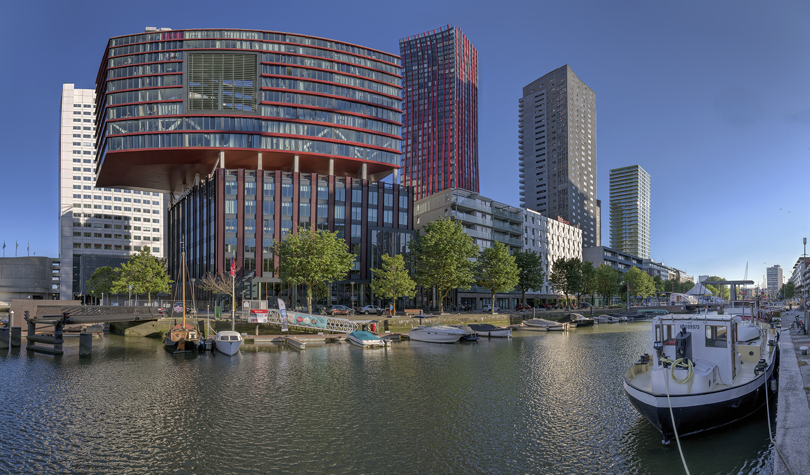 0739S+48S+51S Rotterdam Architektur am City-Hafen Panorama
