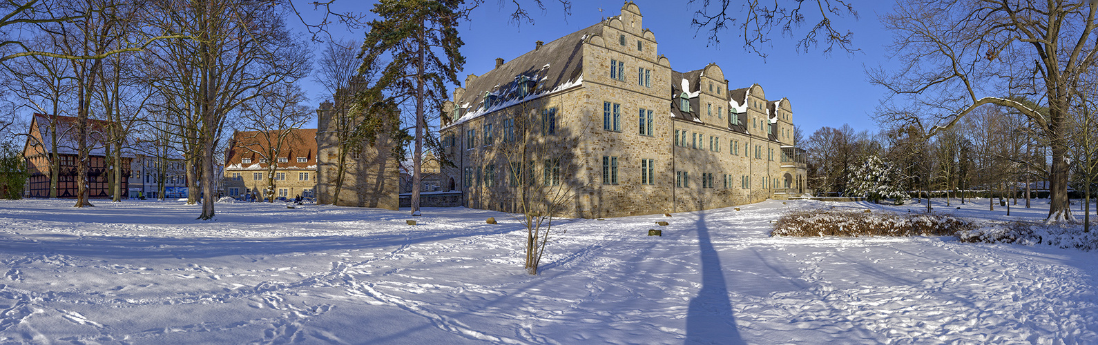 0817TZ-0822TZ Stadthagen Schlosspark mit Schloss und Amtspforte