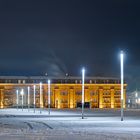 0953T-63T Preussenmuseum Minden beleuchtet Winter Schnee Panorama