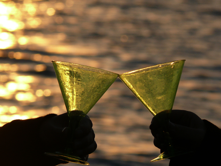 1 Glas Sekt bei Sonnenuntergang-2