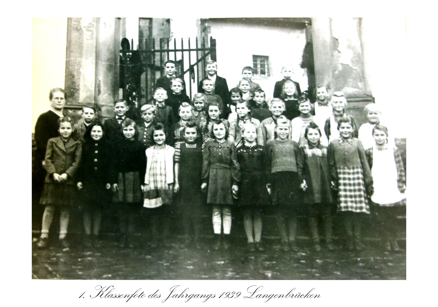 1. Klassenfoto des Jahrgangs 1939 Langenbrücken 