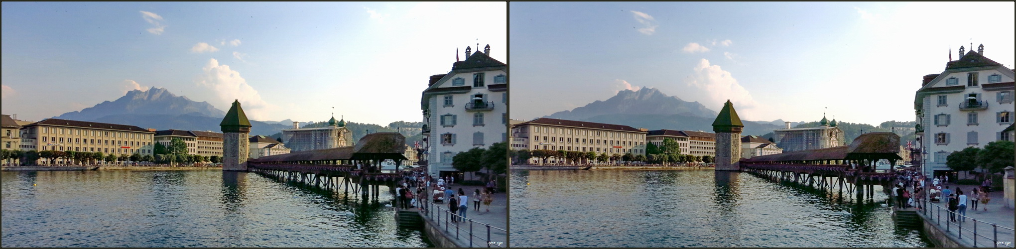 1._ Luzern Kapellbrücke & Pilatus Berg _ X View _