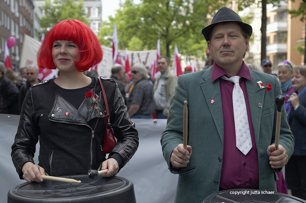 1. Mai Demonstration in Hamburg