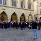 (1) Münster, Westfalen - Demonstation der Musikergewerkschaft vor dem Rathaus