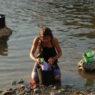 1) Walkabout S/E Asia. Evening bathing and laundry duties in the Naam Som River!!