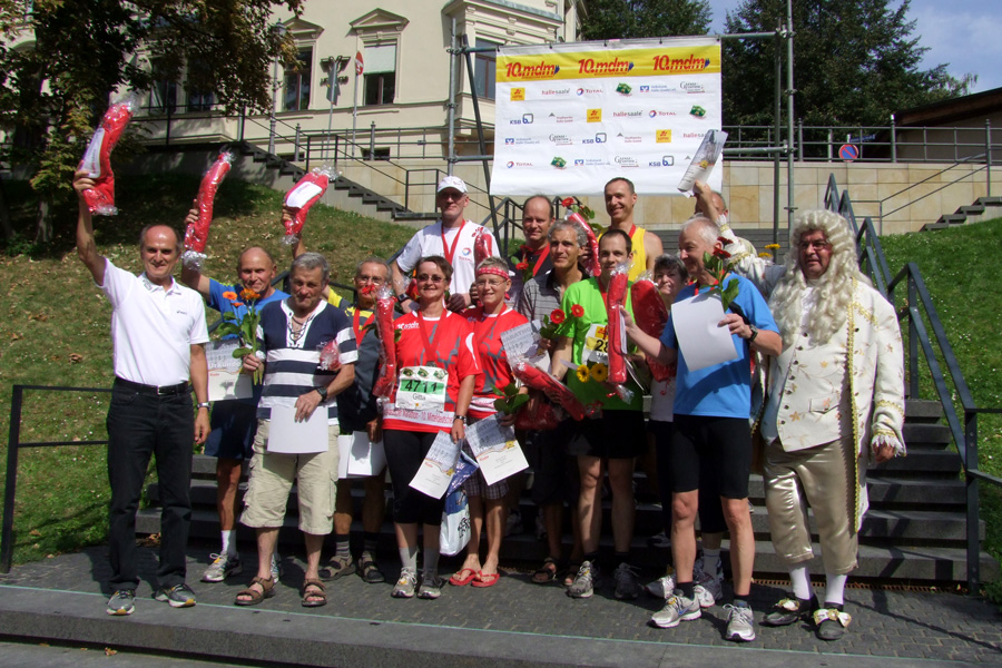 10 Jahre Mitteldeutscher Marathonlauf in Halle 2011 - Siegerehrung