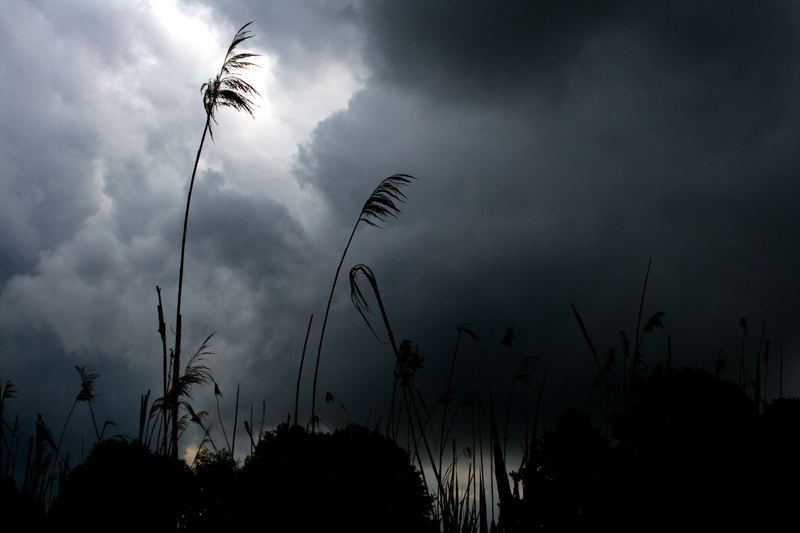 10 Sekunden später Blitze am Himmel...