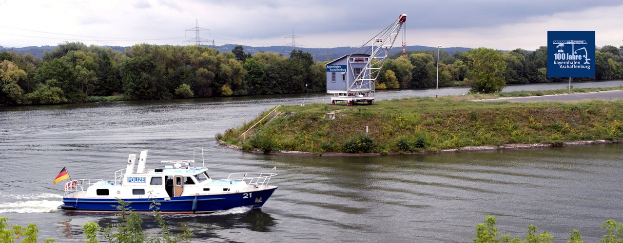 100 Jahre Bayernhafen Aschaffenburg: Polizeikontrolle