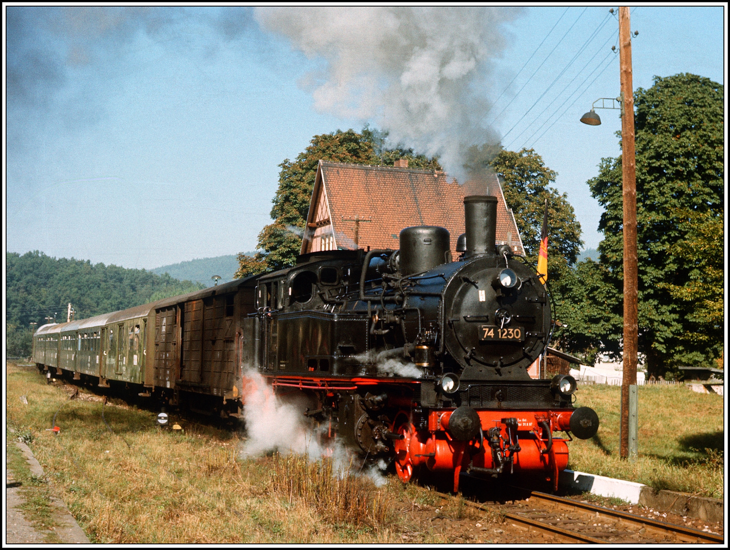 100 Jahre Orlabahn Oktober 1989 die 74 1230 auf der Strecke III