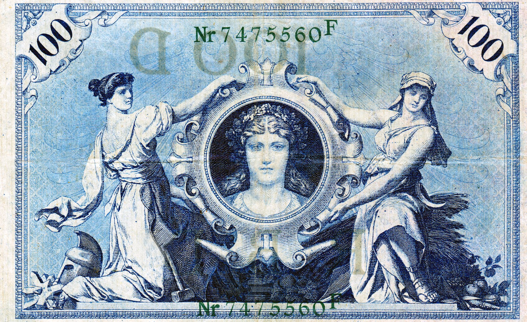 100 Mark Schein 1908, Rückseite