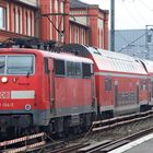 111-134-3 mit DR und DB doppelstockwagen in Leer Ostfriesland 14-11-2015