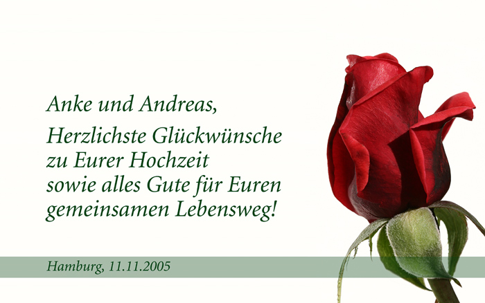 11.11.2005 - Herzlichen Glückwunsch Anke und Andreas