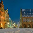 1187SB-92SB Marktplatz Minden Winter Schnee beleuchtet