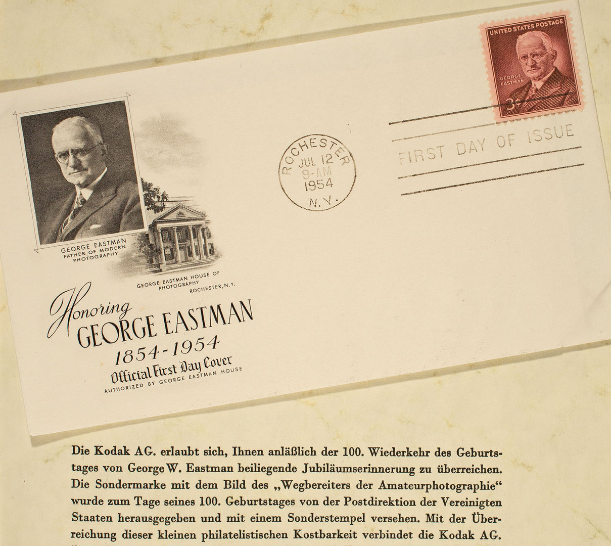 12. Juli 1954 – 100. Geburtstag George Eastman