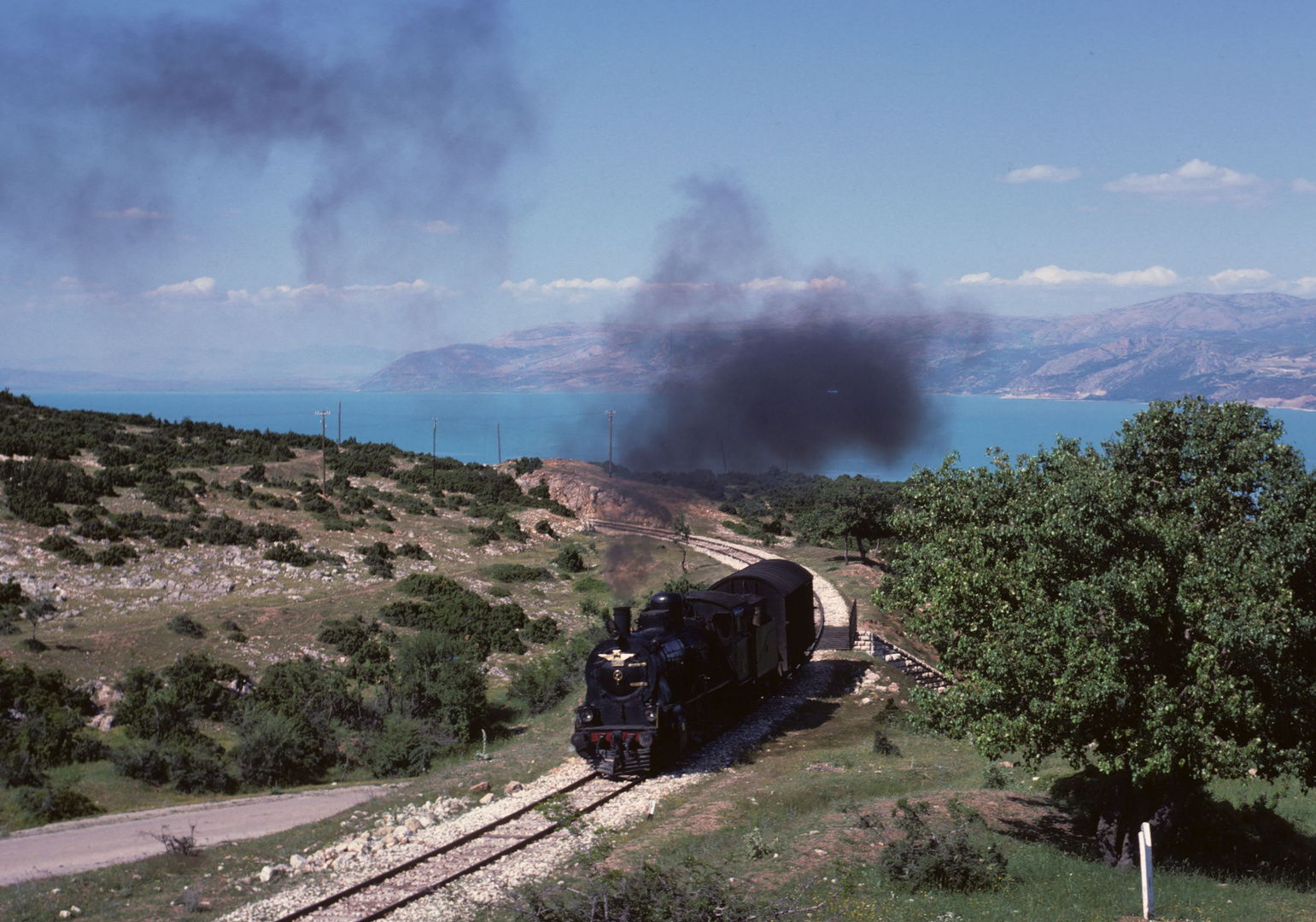 120 jahre preußische G 8 (Ursprungsausführung, DR Baureihe 55.16-22, Egridir (Türkei) Frühjahr 1980