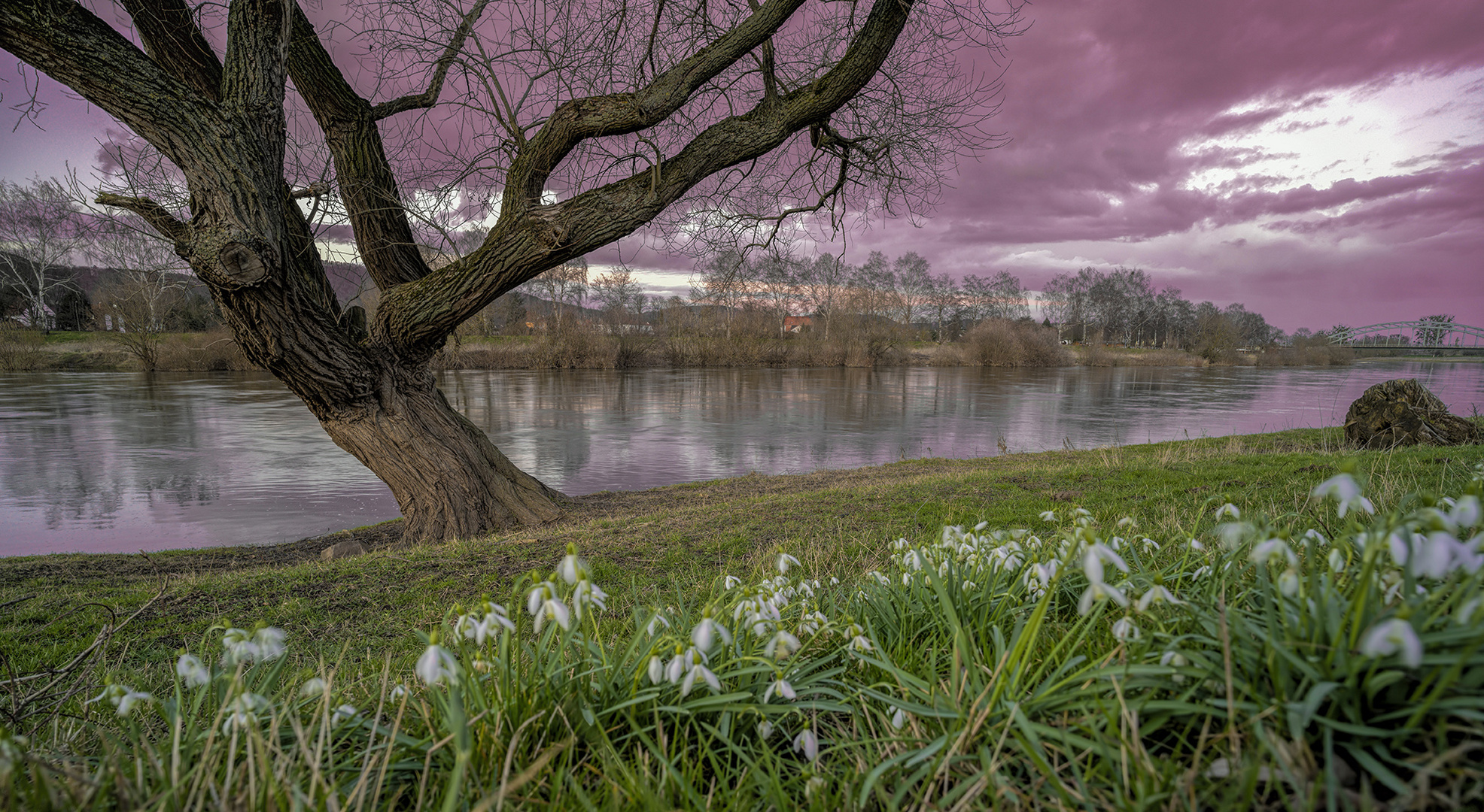 1228TZ Abendstimmung an der Weser bei Rinteln