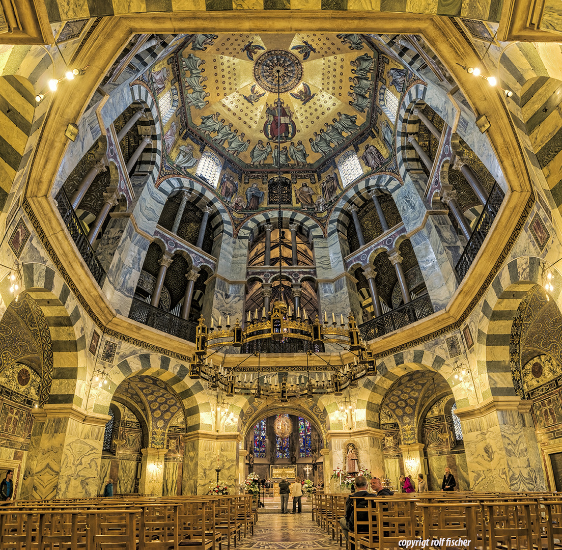 1319P-21P Aachen Dom Innen Panorama