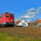 139 287-7 mit einem Ganzzug bei Nauheim - 28.01.2014