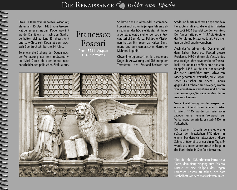 1423 • Francesco Foscari | Doge der Serenissima