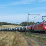  145 056 mit Class am Leerzementzug bei Drochaus 