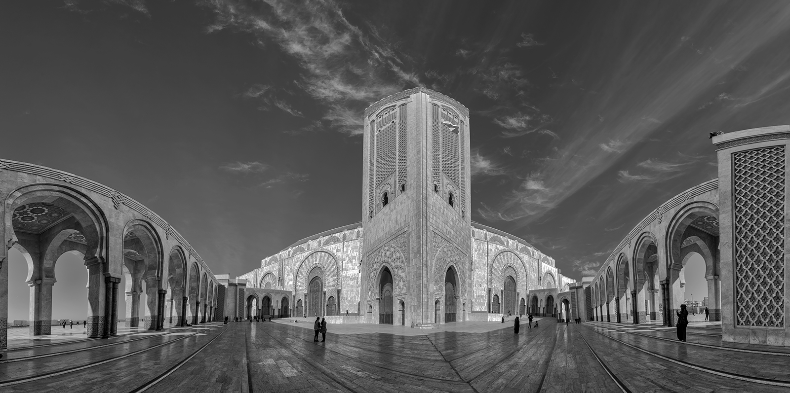 1473R-74+76 Casablanca  Moschee Hassan II SW Panorama