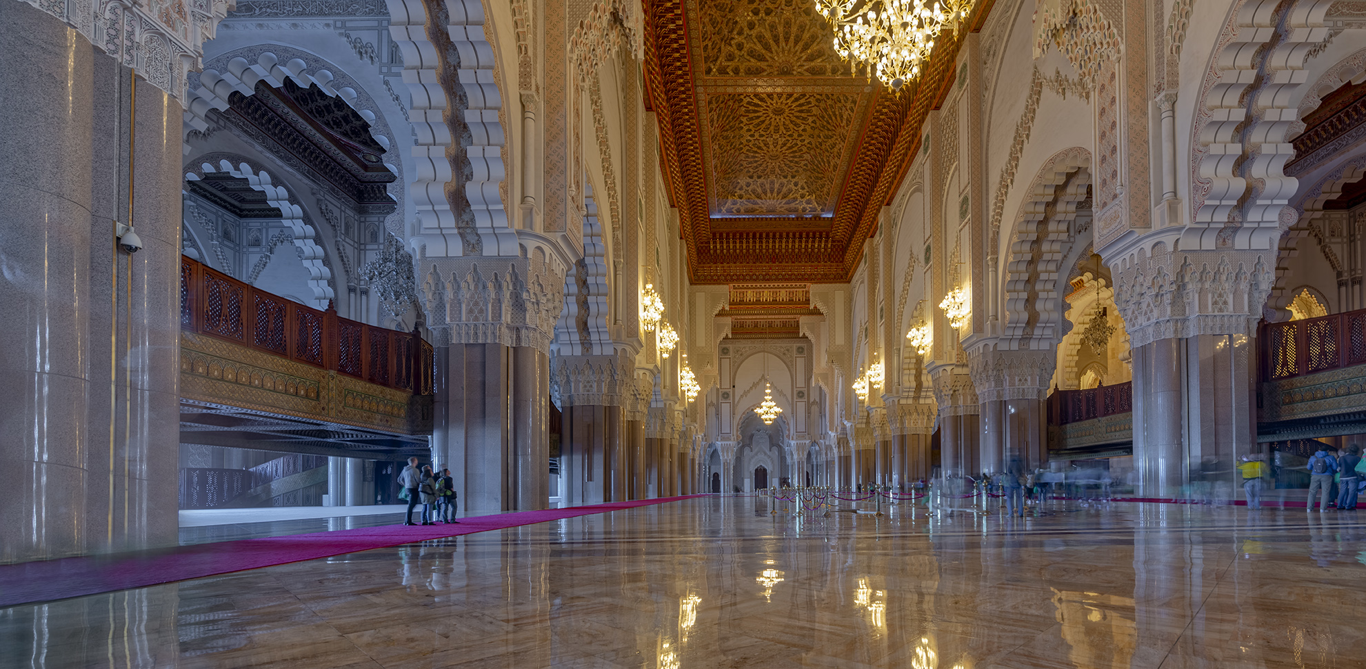1489R  Moschee in Casablanca  Hassan II  Innen  Panorama Marokko
