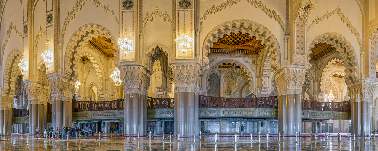 1491R-92R  Casablanca Moschee Hassan II Innen Panorama