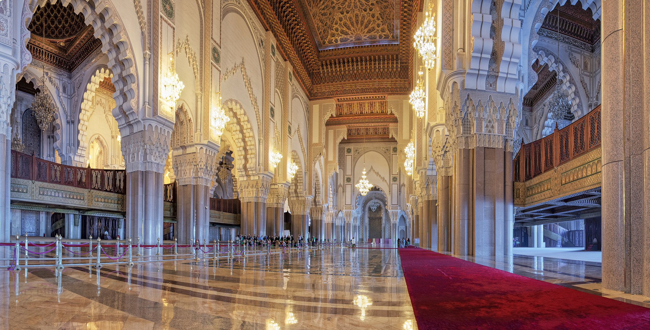 1497R-98R  Moschee in Casablanca  Hassan II  Innen  Panorama Marokko