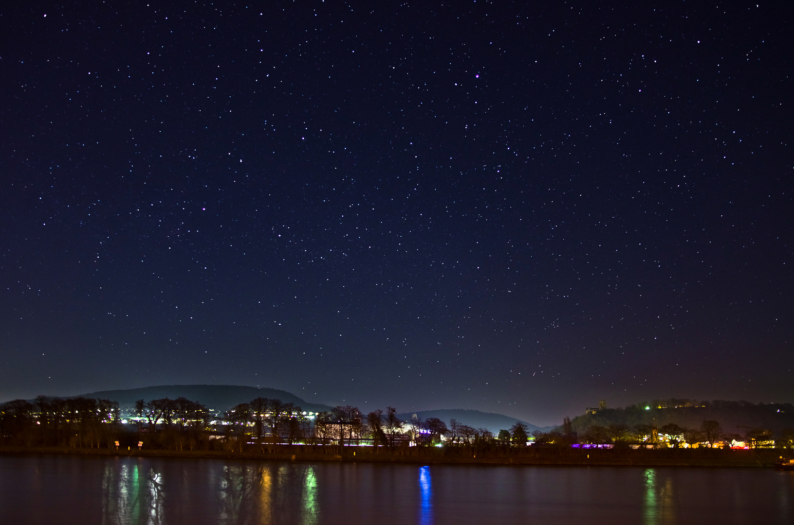 15. Feb. 2019, Sternennacht am Rhein/Lahnmündung