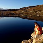 15 Minuten nach Sonnenaufgang am Totesee am Grimselpass, BE+VS, Schweiz