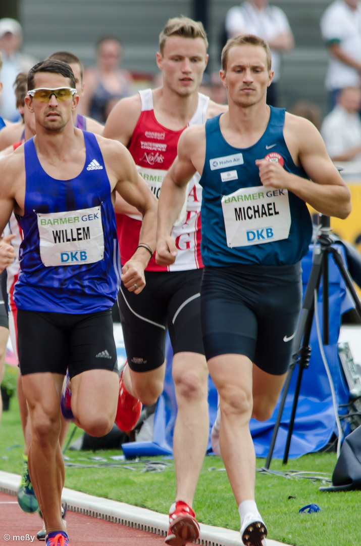 1500-m Lauf, Willem Goertzen (RSA), Nico Beckers, Michael Schrader