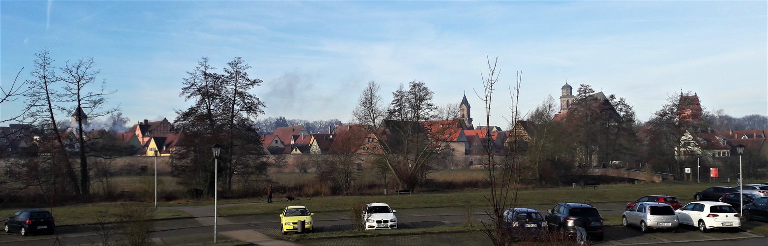 15.02.2020 Dinkelsbühl Parkplatz Schwedenwiese und dann  über die Brücke zur Innenstadt